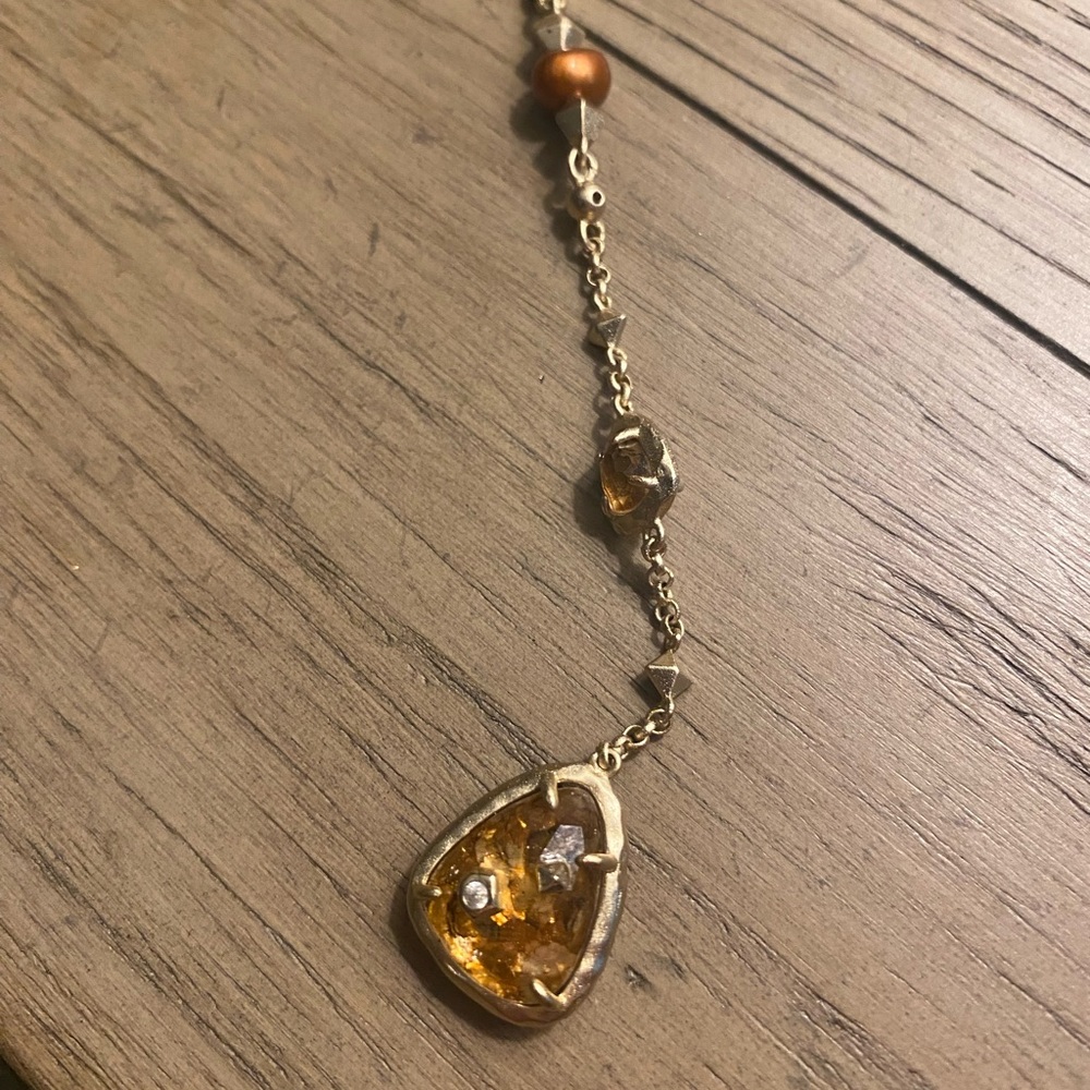 Kendra Scott Lucielle Y Necklace Gold/amber
